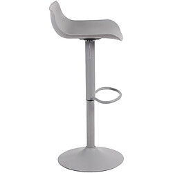 Avis Decoshop26 Tabouret de bar x1 avec repose-pieds hauteur réglable desing moderne en plastique gris et métal gris 10_0004535