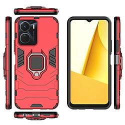 Htdmobiles Coque pour Vivo Y16 - housse etui rigide anti choc + verre trempe - ROUGE