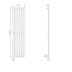 ECD Germany Radiateur vertical Stella Design - 370 x 1800 mm - Blanc - Radiateur sèche-serviettes pour salle de bain