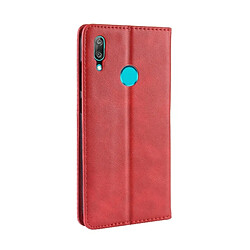 Avis Wewoo Housse Coque Étui en cuir à boucle magnétique avec texture rétro à pour Hu(2019) / Prime (2019), support et emplacements pour cartes porte-monnaie (rouge)