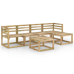 Maison Chic Salon de jardin 6 pcs - Table et chaises d'extérieur - Mobilier/Meubles de jardin Moderne bois de pin imprégné de vert -MN84329