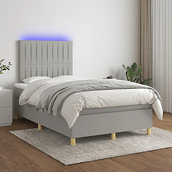 vidaXL Sommier à lattes de lit matelas LED Gris clair 120x200 cm Tissu