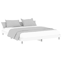 Avis Maison Chic Lit adulte - Lit simple Cadre de lit,Structure du lit Contemporain blanc 200x200 cm bois d'ingénierie -MN90030