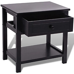 Avis Helloshop26 Table de nuit chevet commode armoire meuble chambre bois noir 1402151