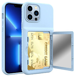 Coque en TPU + acrylique avec porte-carte bleu clair pour votre iPhone 13 Pro 6.1 pouces