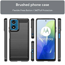 Htdmobiles Coque pour Motorola Moto G04 / G04s / G24 / G24 Power / E14 - housse etui silicone gel carbone + verre trempe - NOIR