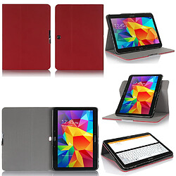 Xeptio Samsung Galaxy Tab S 10.5 - Housse protection rotative Style Cuir rouge - Etui coque