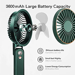 Ventilateur Portatif WAHMONNY, Petit Ventilateur à Main à Piles in180? Ventilateur Pliable Rechargeable USB Réglable, 5 Vitesses, 3600 mAh avec Écran, pas cher