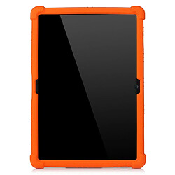 Coque en silicone avec béquille coulissante orange pour votre Lenovo Tab M10 TB-X605F