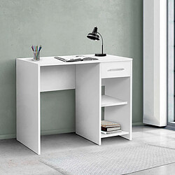 Pegane Table de bureau, meuble du bureau coloris blanc - longueur 90 x profondeur 52 cm