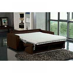 Inside 75 Canapé EXPRESS 4 Places DREAMER Convertible lit 160* 197*16 Microfibres marron chocolat matelas 16 cm pas cher