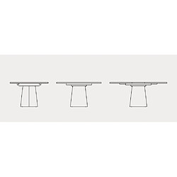 Acheter Inside 75 Table extensible 6 couverts HEY GIO 160 cm base métal noir plateau céramique blanc