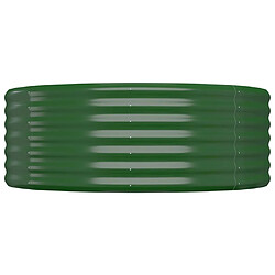 Avis vidaXL Lit surélevé de jardin Acier enduit de poudre 249x100x36cm Vert