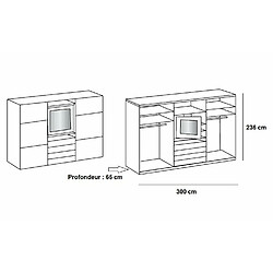 Avis Inside 75 Armoire de rangement coulissante MARITA verre blanc miroir pivotant L 300 H 236 cm