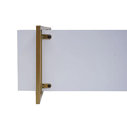 Mendler Étagère murale HWC-K78, Étagère suspendue, 3 étagères Bois massif industriel 60x60x18cm ~ blanc, métal doré pas cher