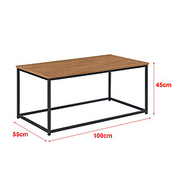 Avis Table Basse Esbjerg 45 x 100 x 55 cm Noir Effet Bois Foncé [en.casa]