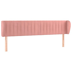 vidaXL Tête de lit avec oreilles Rose 203x23x78/88 cm Velours