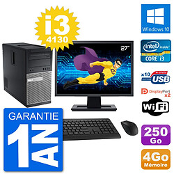 PC Tour Dell 9020 Ecran 27" Intel i3-4130 RAM 4Go Disque 250Go Windows 10 Wifi - Occasion