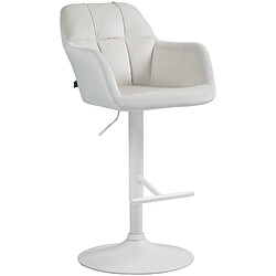 Non Tabouret de bar Natoma velours blanc