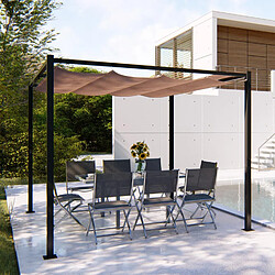 Concept Usine Pergola autoportante 3x3m, toile polyester taupe TUSA