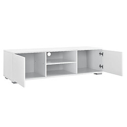 Helloshop26 Meuble TV buffets bas téléviseur armoire MDF 120 cm blanc 03_0002867