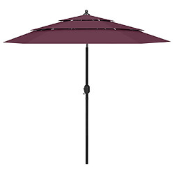 Maison Chic Parasol Jardin | Parasol à 3 niveaux avec mat en aluminium Bordeaux 2,5 m - GKD60174