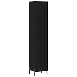 vidaXL Buffet haut Noir 34,5x34x180 cm Bois d'ingénierie