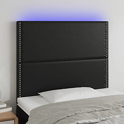 Maison Chic Tête de lit moderne à LED lumineuse pour chambre - Décoration de lit Noir 100x5x118/128 cm Similicuir -MN59984