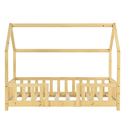 Acheter Lit d'enfant Forme Maison Sisimiut avec Matelas Orthopédique 140 x 70 cm Naturel [en.casa]