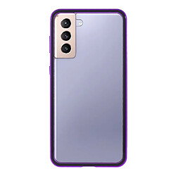 Coque en métal Cadre d'installation de serrure magnétique violet pour votre Samsung Galaxy S21+ 5G