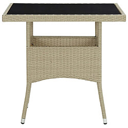 Avis Maison Chic Mobilier à dîner 3 pcs de jardin - Ensemble table et chaises d'extérieur - Salon/Mobilier de jardin classique Beige Résine tressée et verre -MN88720