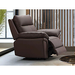 Vente-Unique Fauteuil relax en cuir de buffle PAKITA - Marron pas cher