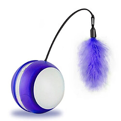 Universal Jouet de chat interactif, boule plus plume, mode de fonctionnement irrégulier, flash LED, clignotant, son amusant, multiforme, couleur, matériau de sécurité | Jouet de chat (bleu)