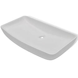 Avis vidaXL Lavabo et mitigeur Céramique Rectangulaire Blanc