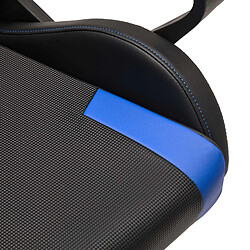 Helloshop26 Fauteuil gamer chaise de bureau siège ergonomique avec support lombaire réglable appui-tête amovible hauteur réglable dossier inclinable charge 150 kg noir et bleu 12_0001422