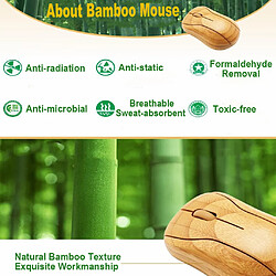 Souris optique sans fil en bambou naturel 2.4GHz souris optique résistante à la sueur, antistatique et confortable