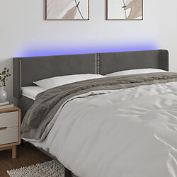 Maison Chic Tête de lit scandinave à LED,meuble de chambre Gris foncé 183x16x78/88 cm Velours -MN14729