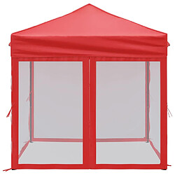 Avis vidaXL Tente de réception pliable avec parois Rouge 2x2 m