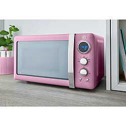 Avis Retro Micro-ondes Numérique 20L, 5 Niveaux Puissance, Décongélation, Minuterie, 800, Rose, SWAN, SM22030LPNEU