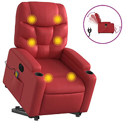 vidaXL Fauteuil inclinable de massage électrique rouge similicuir