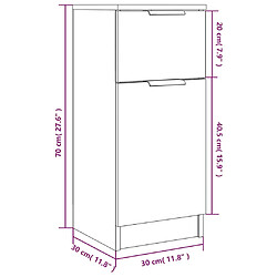 vidaXL Buffet Sonoma gris 30x30x70 cm Bois d'ingénierie pas cher