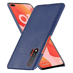 Wewoo Coque Pour Huawei Nova 6 5G Antichoc Crocodile Texture PC + PU Case Bleu