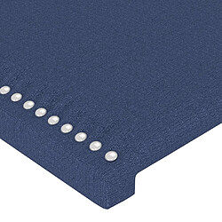 Maison Chic Tête de lit moderne à LED lumineuse pour chambre - Décoration de lit Bleu 83x16x118/128 cm Tissu -MN56170 pas cher