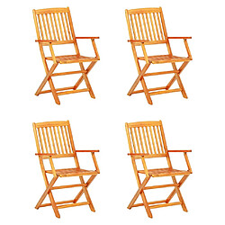 Maison Chic Mobilier à dîner pliable 5 pcs de jardin - Ensemble table et chaises d'extérieur - Salon/Mobilier de jardin classique Bois d'acacia solide -MN33097