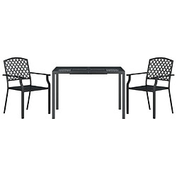 Avis Maison Chic Ensemble de salle à manger de jardin 3 pcs,Table et chaises d'extérieur anthracite acier -GKD934809