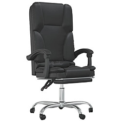 vidaXL Fauteuil de massage inclinable de bureau Noir Similicuir