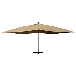 Avis Helloshop26 Parasol meuble de jardin en porte-à-fau x avec mât en bois 400 x 300 cm taupe 02_0008626