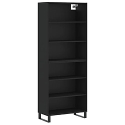 vidaXL Buffet noir 69,5x32,5x180 cm bois d'ingénierie