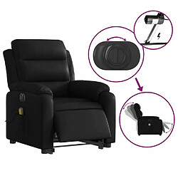 Maison Chic Fauteuil Relax pour salon, Fauteuil inclinable de massage électrique noir similicuir -GKD68861 pas cher