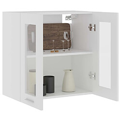 Avis vidaXL Armoire en verre suspendue Blanc 60x31x60 cm Bois ingénierie